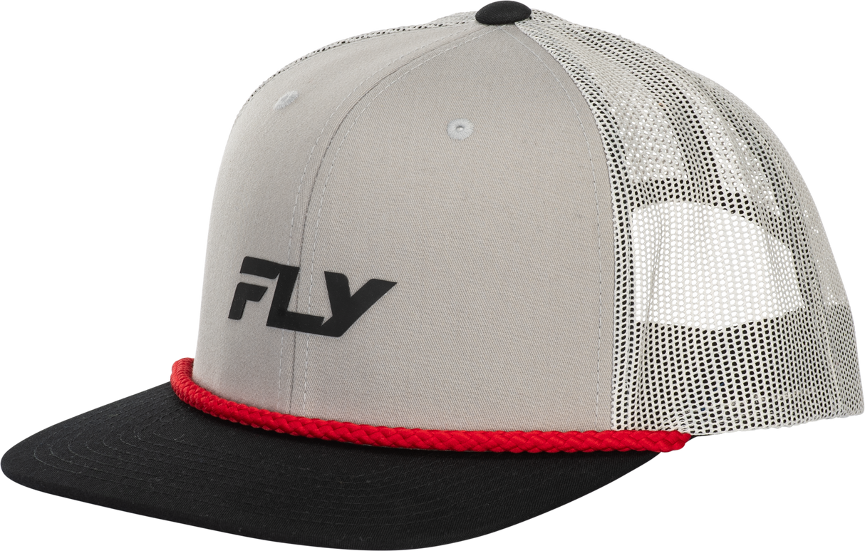 Fly Racing Fly Trucker Hat Grey with Adjustable Snapback for Off-Road and Street Vehicles
