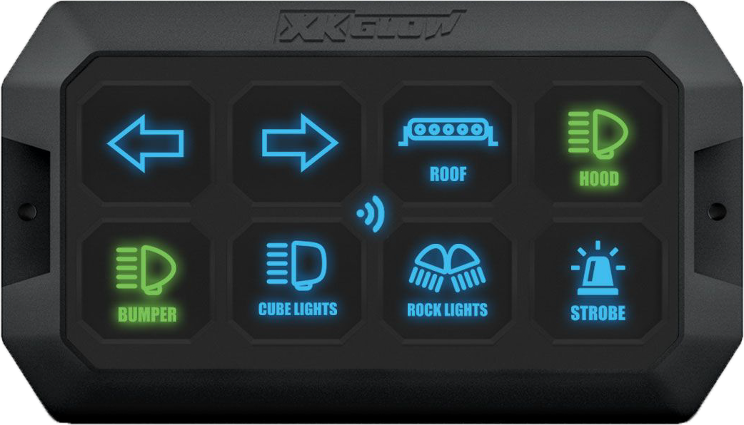 XK GLOW XK-CMD-KIT Xkcommand Switch Panel - 8 Channel LED Controller for Automotive Lighting