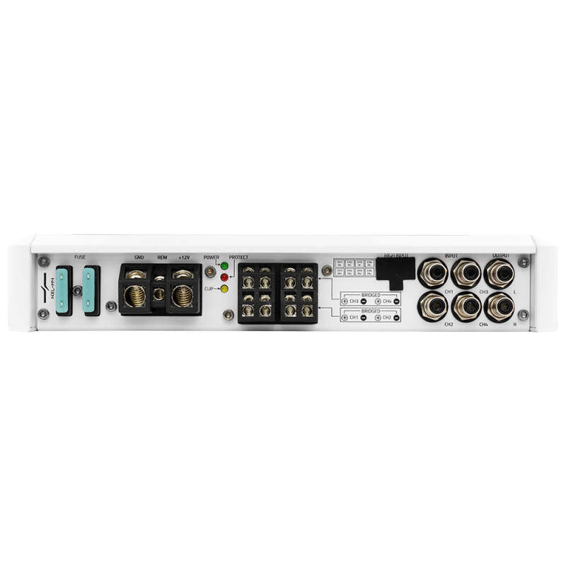 DS18 NXL-M4 4-Channel Class-D PowerSports Amplifier - 2x 150 Watts RMS at 4 Ohm, IP55 Waterproof for Motorcycles, ATV, UTV, and Marine Vehicles