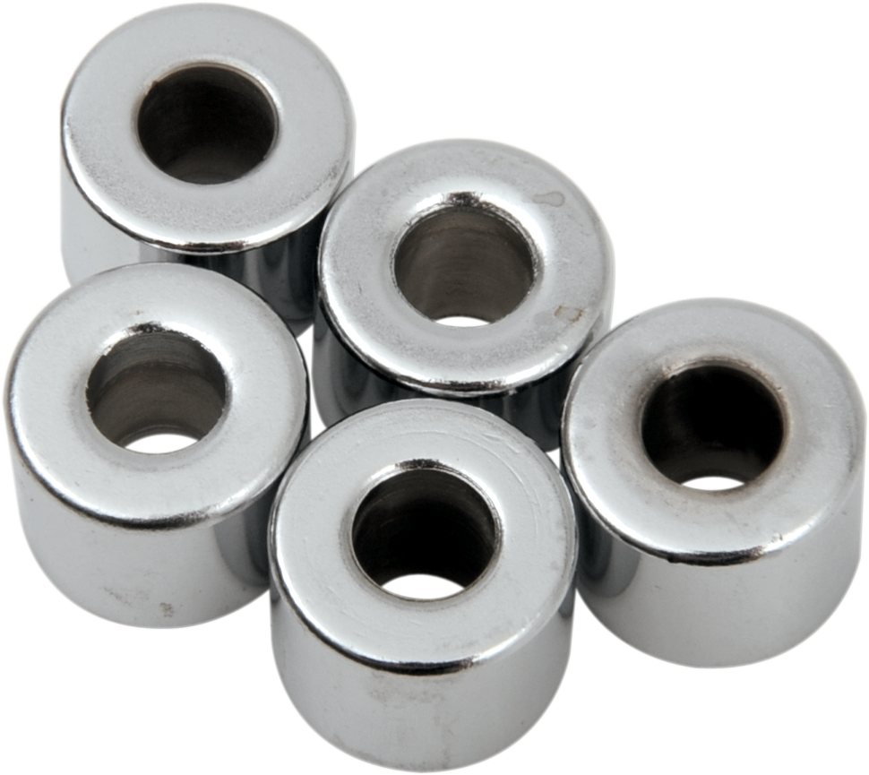 Drag Specialties MPB504 Chrome Spacer Kit for Harley-Davidson Motorcycles - 1/4" x 5/8" x 1/2" Replacement Pack