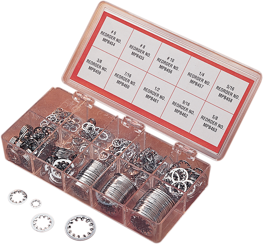 Drag Specialties Inside Star Washer Kit MK240 – Chrome for Harley-Davidson Motorcycles