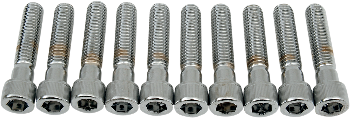Drag Specialties MPB241 Socket-Head Knurled Bolts for Harley-Davidson and Custom Motorcycles, 3/8-16 x 1-3/4 Inch