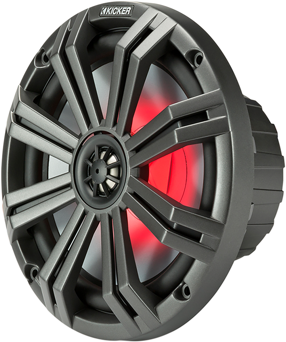 KICKER 8-Inch 45KM84L Marine Speakers with 7-Color LED – Fits Boats and Outdoor Vehicles