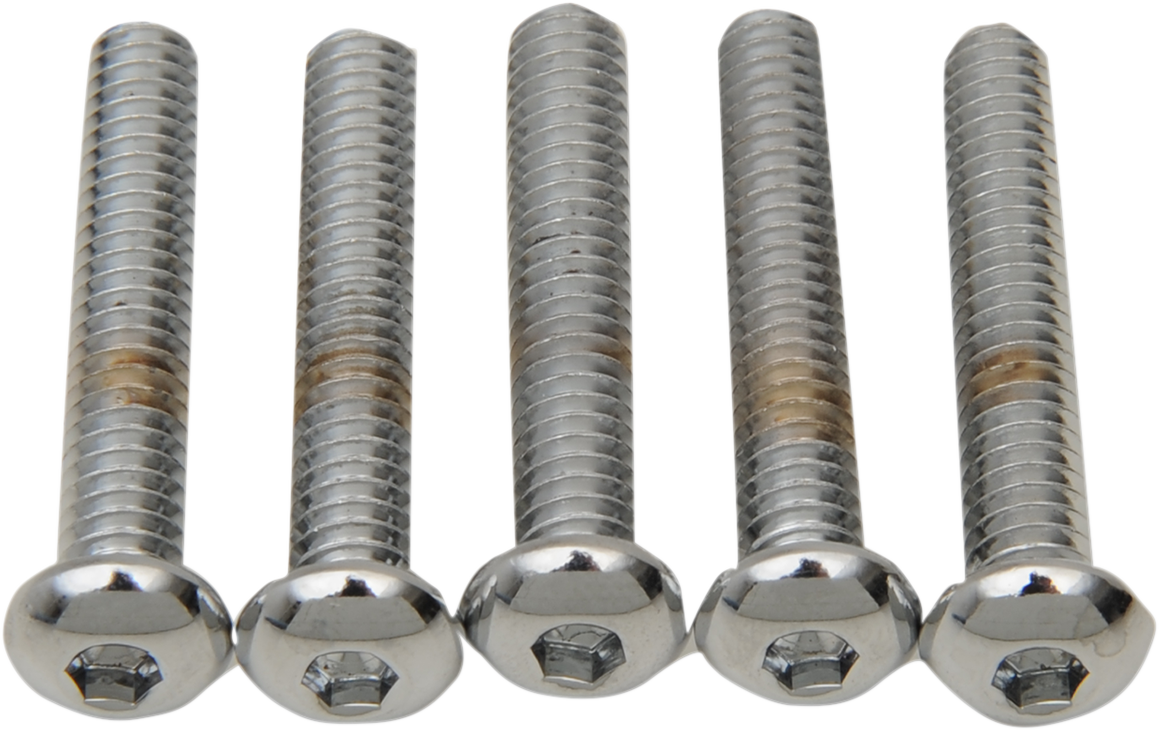 Drag Specialties MPB824 Button Head Bolts Kit for Harley-Davidson Motorcycles, 1/4"-20 x 2" Replacement Bolts, Pack of 5