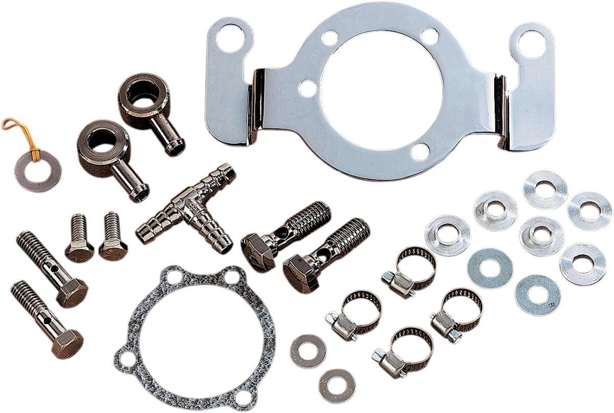 Drag Specialties Support Bracket Kit for Harley Big Twin with OEM CV Carb or Delphi EFI - Part Number 120049-BC315