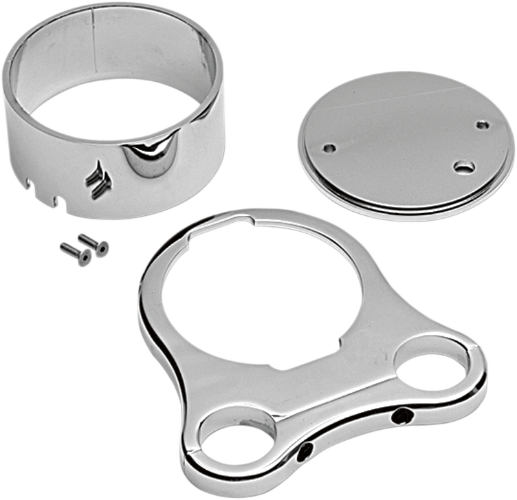 DRAG SPECIALTIES 1.25-Inch T-Bar Single Gauge Mount for '00-'22 OEM Style Gauges - Chrome - Part #373864 - Fits Most 1-1/4 Inch T-Bars with 3.5 Inch On-Center Pullback Risers