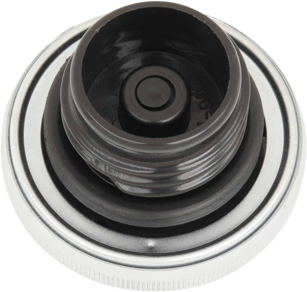 Drag Specialties Vented Chrome Screw-In Gas Cap - Fits Harley-Davidson Touring Models with Right-Side Fuel Tank Fill