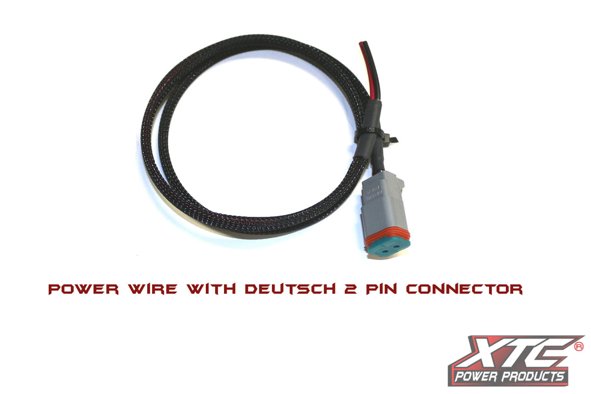 XTC Power Products 2' 18-Gauge Power Wire with Deutsch DT06-2S Connector for ATV/UTV