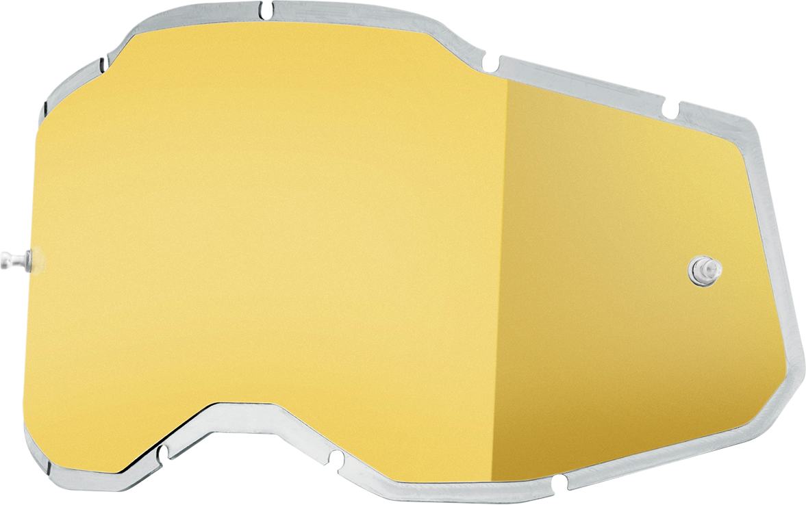 100% Accuri 2, Racecraft 2, Strata 2 Gold Mirror Lens - Injected Design for ATV, Motorcycle, and Off-Road Vehicles (Part #59091-00004)