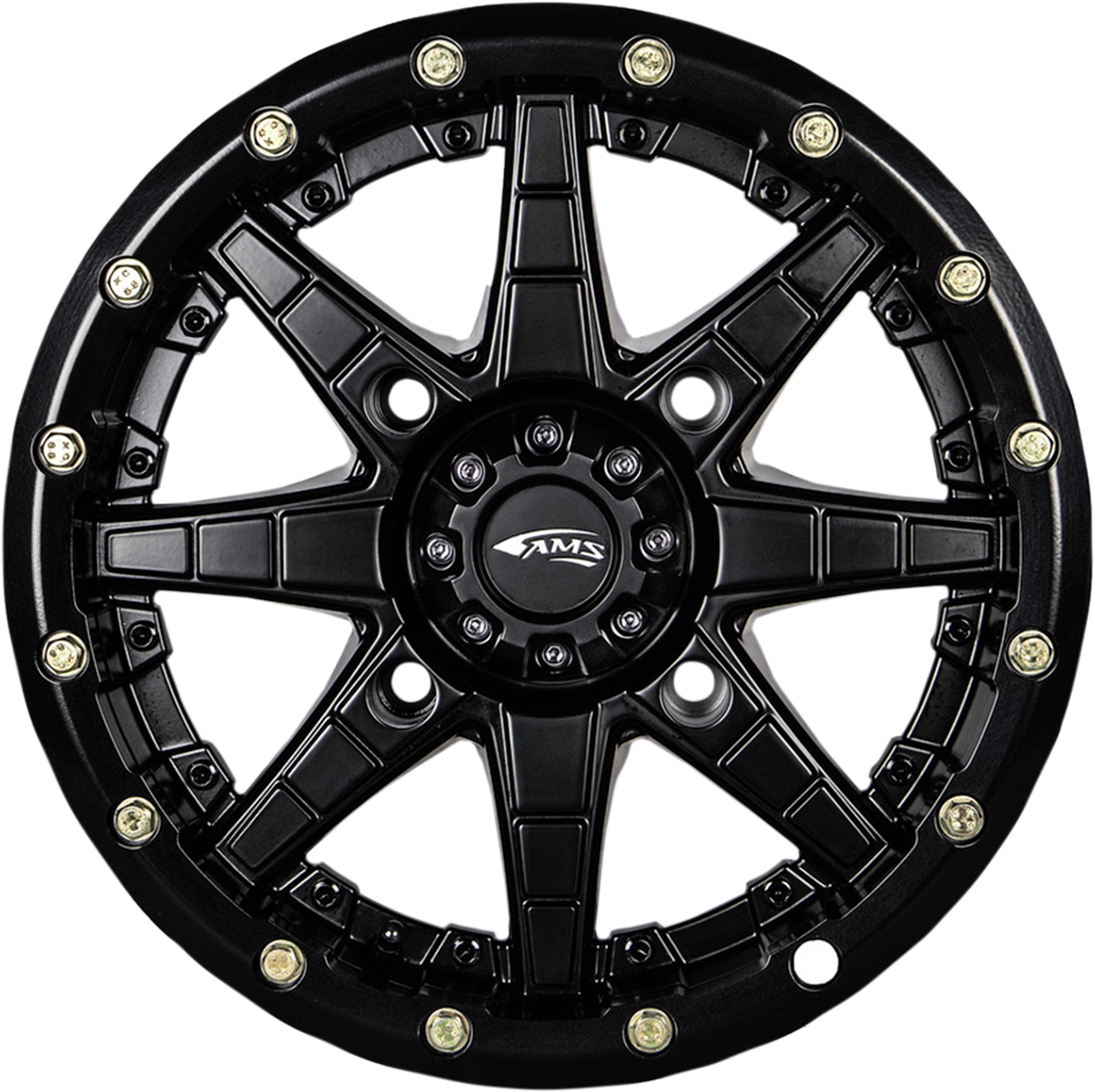 AMS Roll'n 106 15x7 Black Wheel with 5+2 Offset for Jeep Wrangler and Ford Ranger