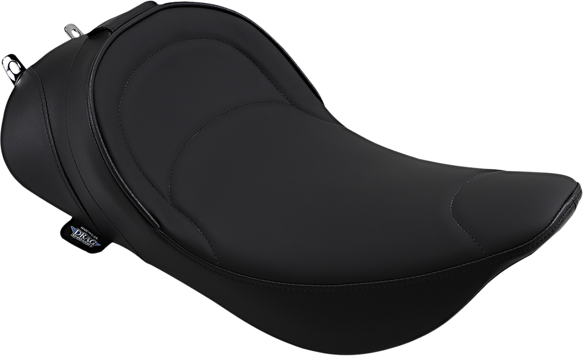 DRAG SPECIALTIES SEATS Solo Seat with Driver Backrest for Harley FLH 1997-2007, Mild Stitched - Part 0801-0493
