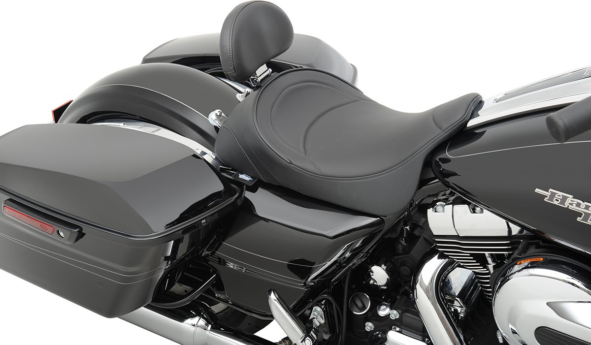 DRAG SPECIALTIES SEATS Solo Seat with Driver Backrest for Harley-Davidson FL Models 2008-2025 (Part No. 0801-0886)