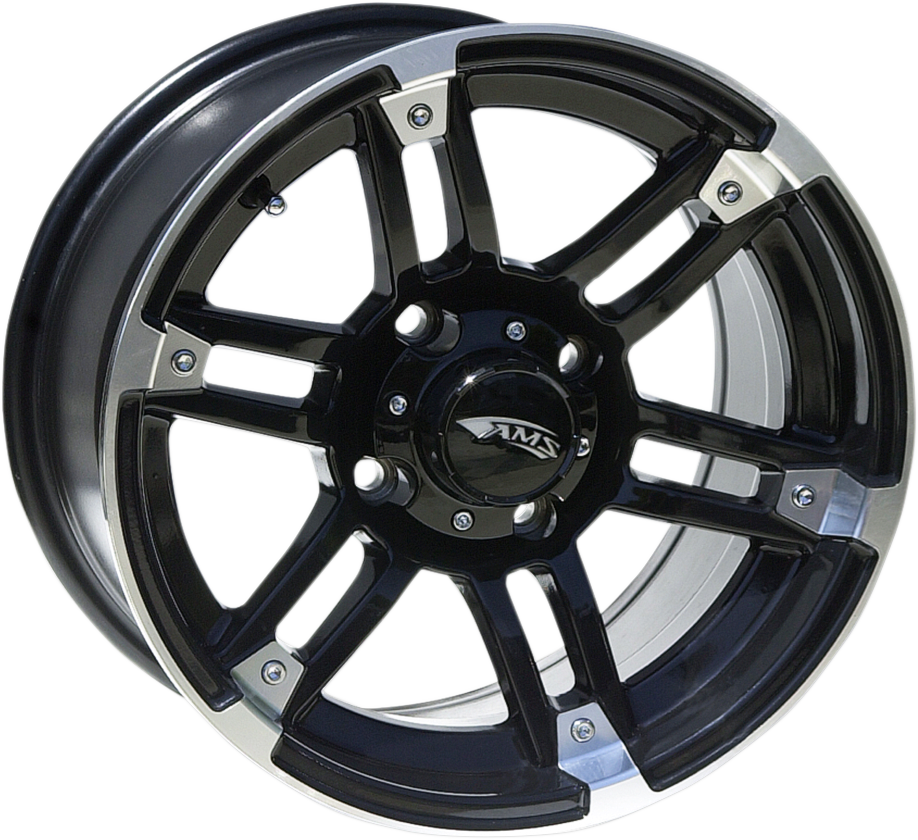 AMS Roll'n 104 Machined Black Wheel - 14x7 - 4x110 Bolt Pattern for Front and Rear Fitment, Part Number 4730-031AB