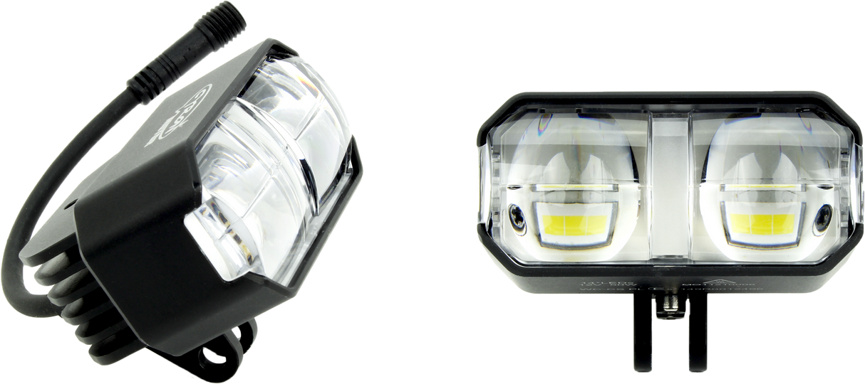 CYRON ABS1LWY-2 Auxiliary Driving Lights Kit - 3 Inch Round LED Flood Lights with White/Amber Color for V-Twin Motorcycles and Off-Road Vehicles