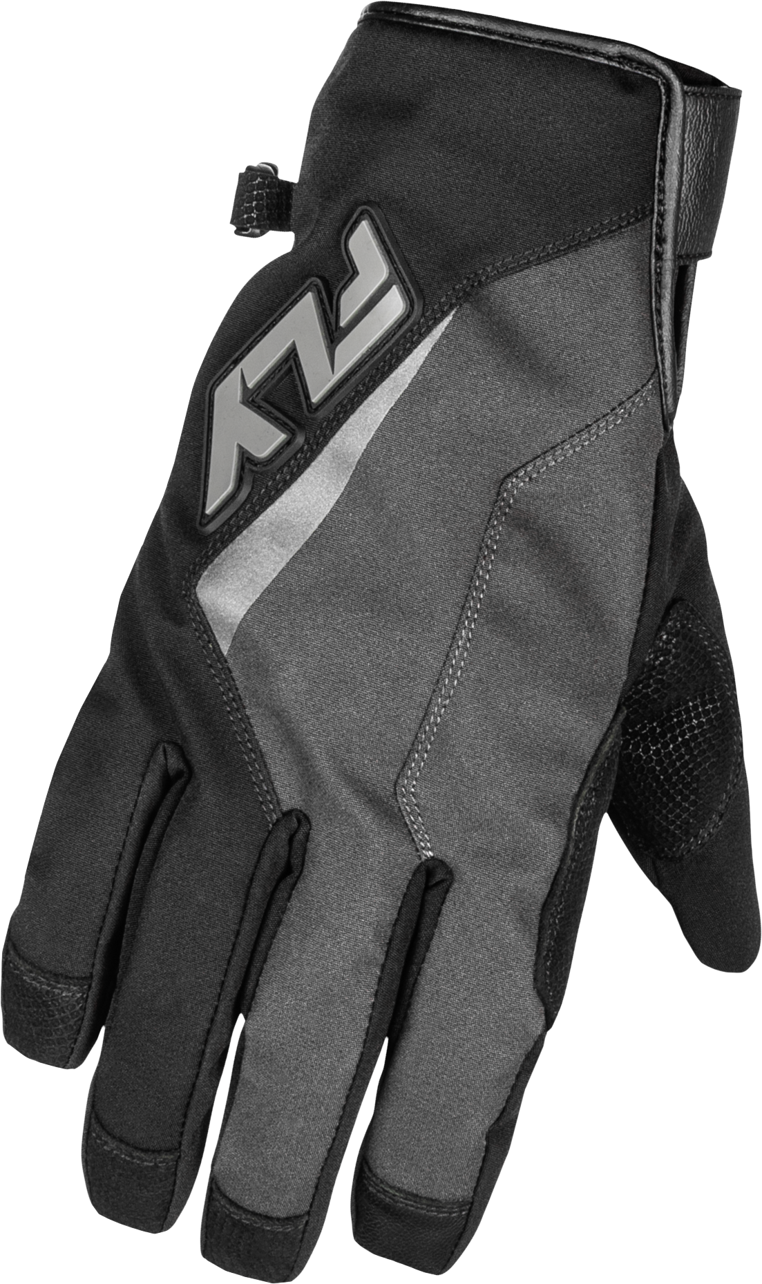 Fly Racing Title Long Gloves Grey/Black Sm - Weatherproof Motorcycle Gloves with 3M Thinsulate Insulation and LED Heat Control