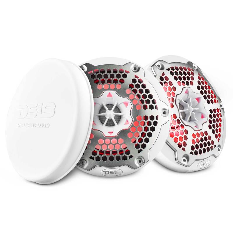DS18 NXL-M Series Marine & Powersports 6.5-Inch 2-Way Speaker with RGB LED Lighting - White