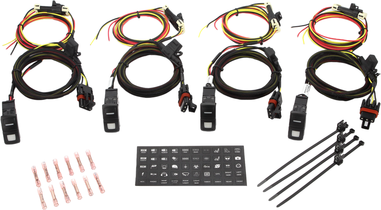 XTC Power Products Light Duty Switch System for Polaris Ranger 1500 with Roof Mounted PULSE Bus Bar - 4 Pack