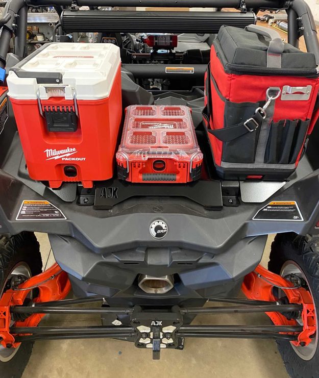 Can-Am X3 Milwaukee Packout Mount 1.5 by AJK Offroad with Cooler and two Kits