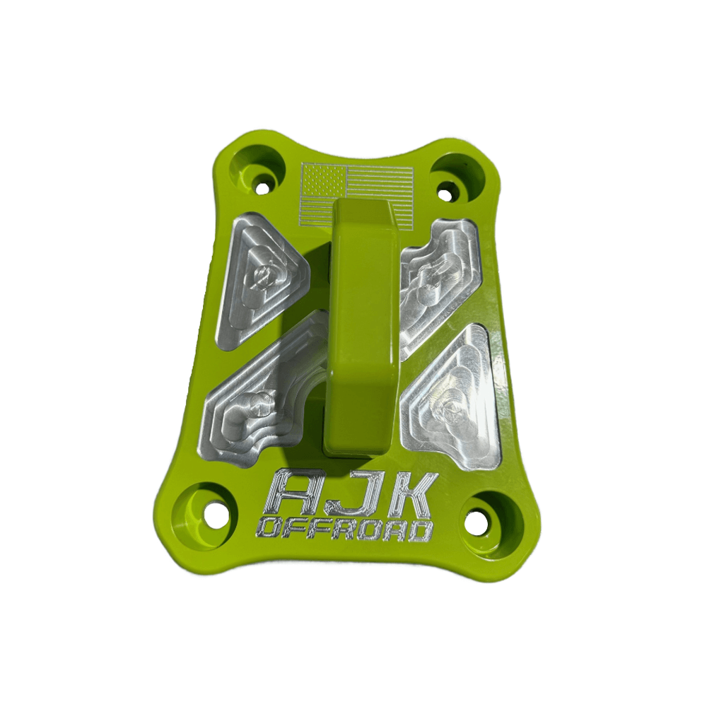 Polaris Pro R / Turbo R Billet Radius Rod Plate / Pull Plate AJK Offroad Pull Plate in Lifted Lime