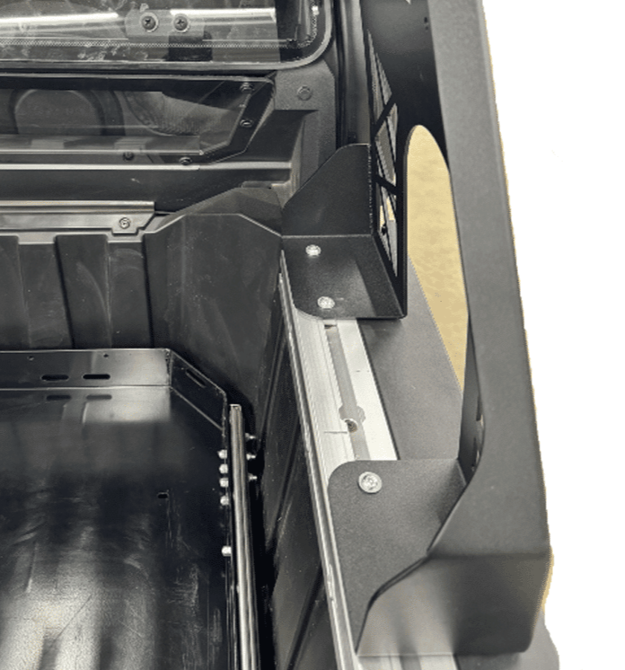 Polaris Xpedition Headache Rack 1/2 Rack by AJK Offroad Close Up of Installation Sides