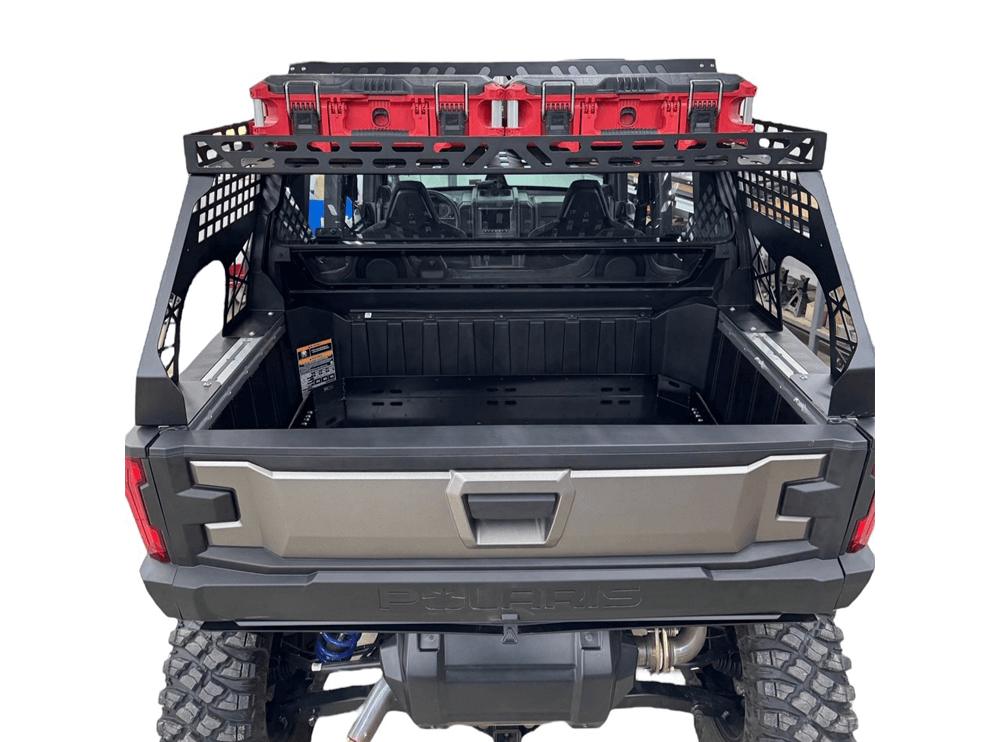 Polaris Xpedition Headache Rack 3/4 Rack by AJK Offroad Back View with Loadouts