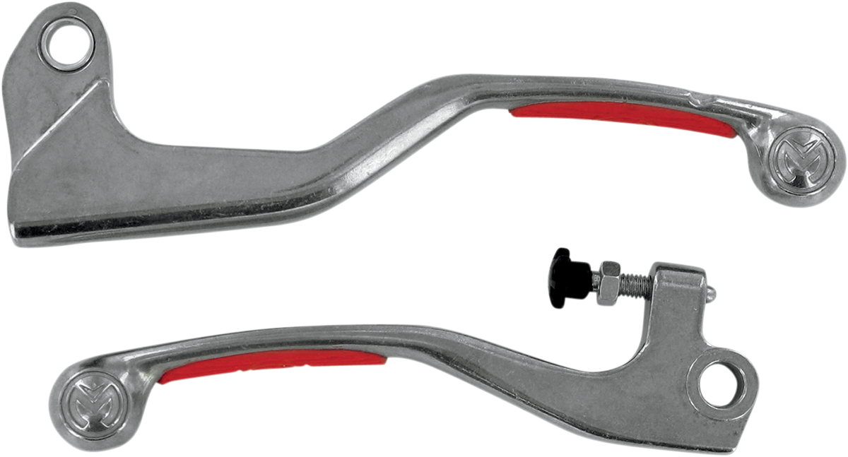 Moose Offroad Competition Lever Set - Red for ATV/UTV with Silicone Grip Inserts and Bronze Bushings - Part Number 1SGHA83