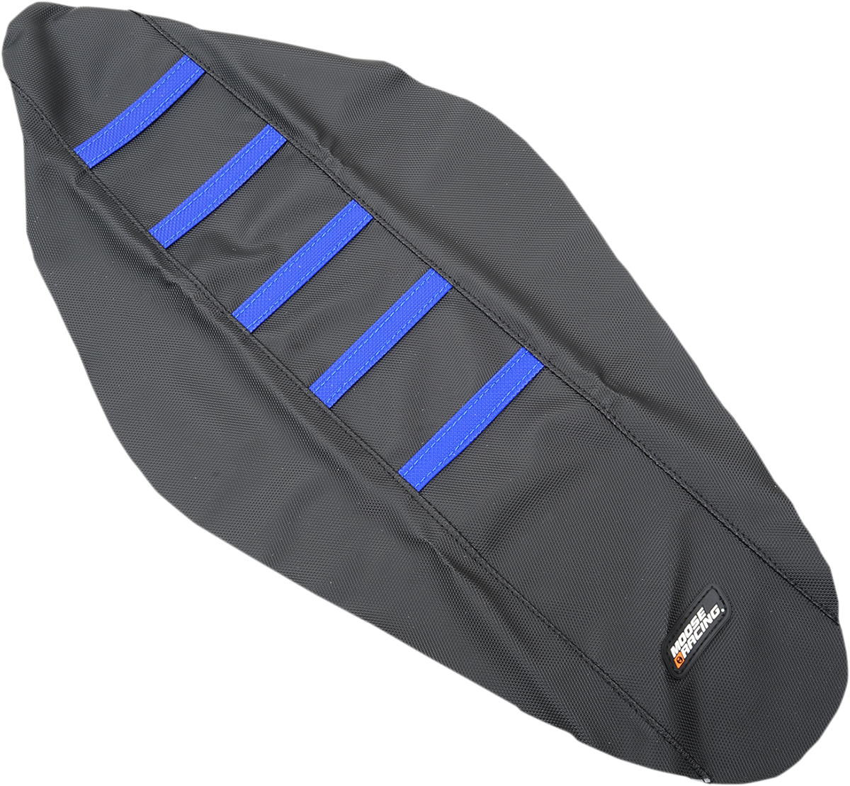 MOOSE OFFROAD Ribbed Seat Cover for Husqvarna HQV12514 – Black with Blue Ribs, Fits Select Models
