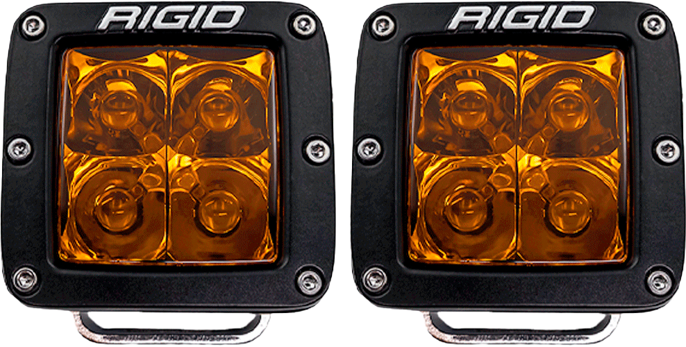 RIGID D Series Spot Amber Pro Pair with Vehicle Fitment for Trucks, SUVs, and Off-Rroad Vehicles