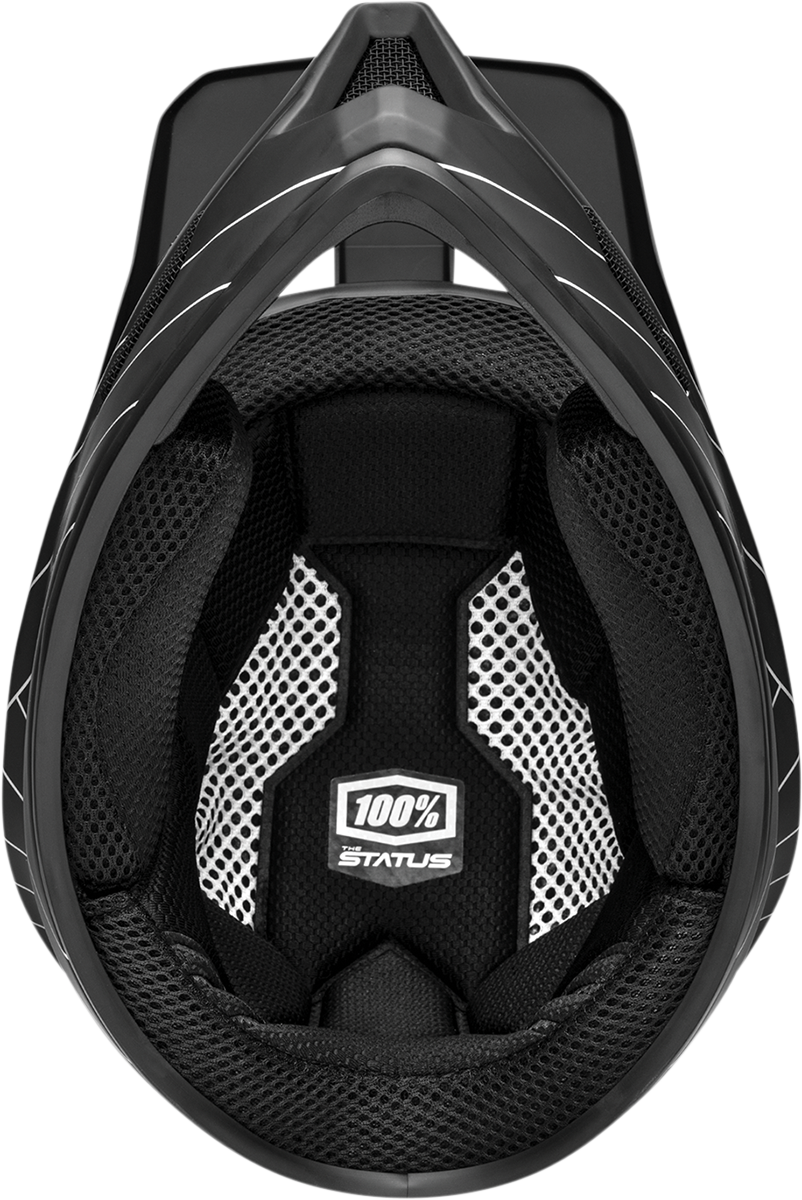 100% Status Helmet - Black, XL - Lightweight Fiberglass Shell with Active Cooling System for Honda, Yamaha, Kawasaki, Suzuki Motorcycles