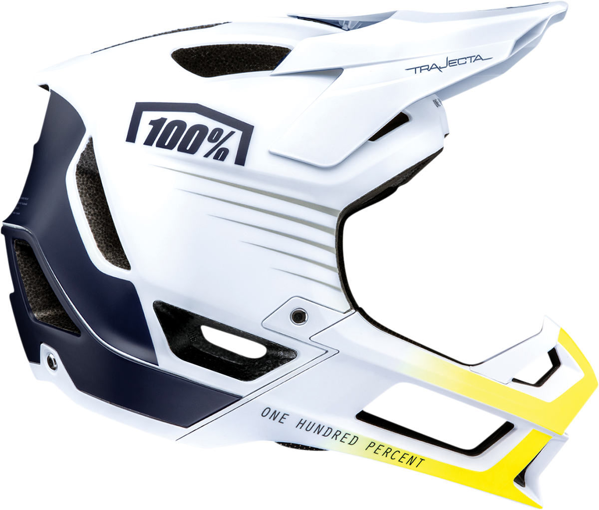 100% Trajecta Helmet with Fidlock - Black/White Large for Enduro & All Mountain Bikes
