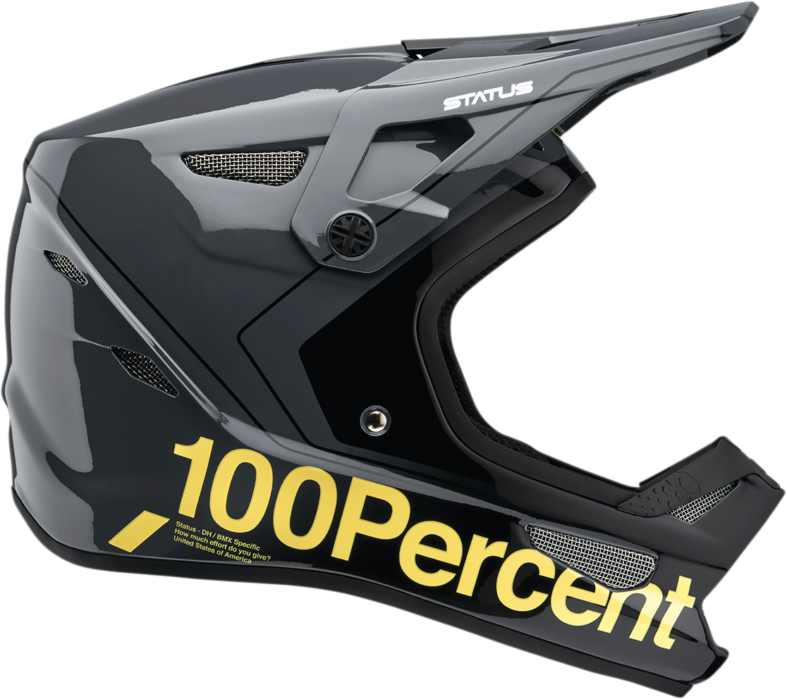 100% Status Helmet Carby/Charcoal XL – Lightweight Motorcycle Helmet with Active Cooling System and Removable Liner