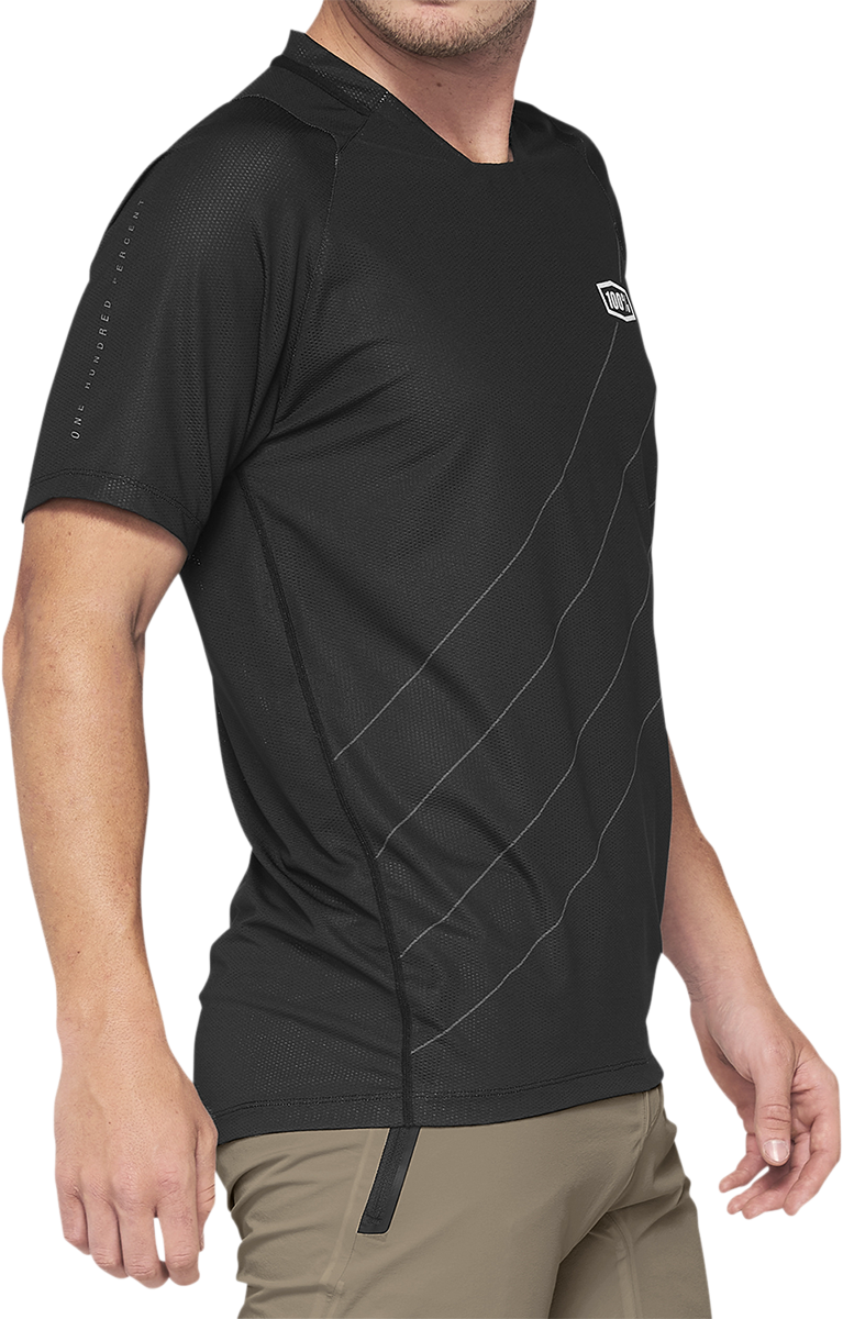 100% Celium Short-Sleeve Jersey for Mountain and Road Bikes - Dark Gray/Black, Small (Part #41204-290-10)