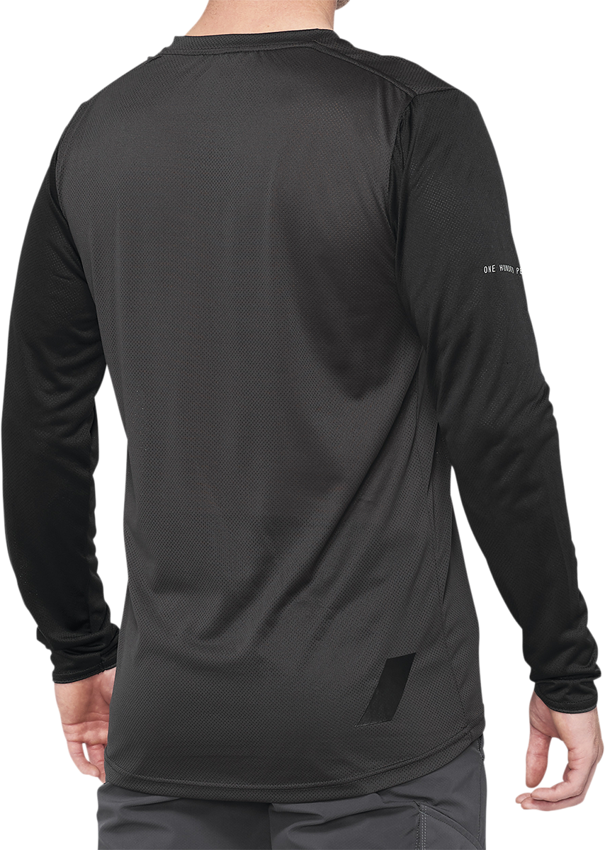 100% Ridecamp Long-Sleeve Jersey for Cycling - Black/Charcoal, Small (Part No. 40028-00000)