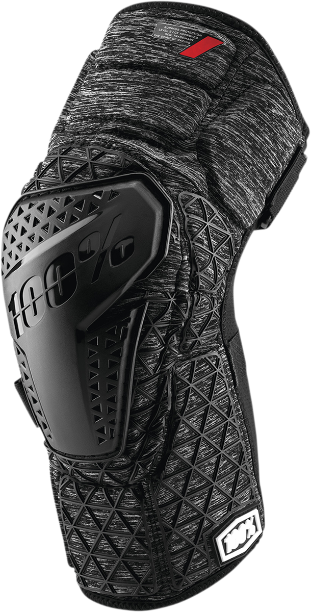 100% Surpass Knee Guards - Heather Gray/Black, Medium – Impact-Absorbing Protective Gear for Mountain Biking and Trail Riding
