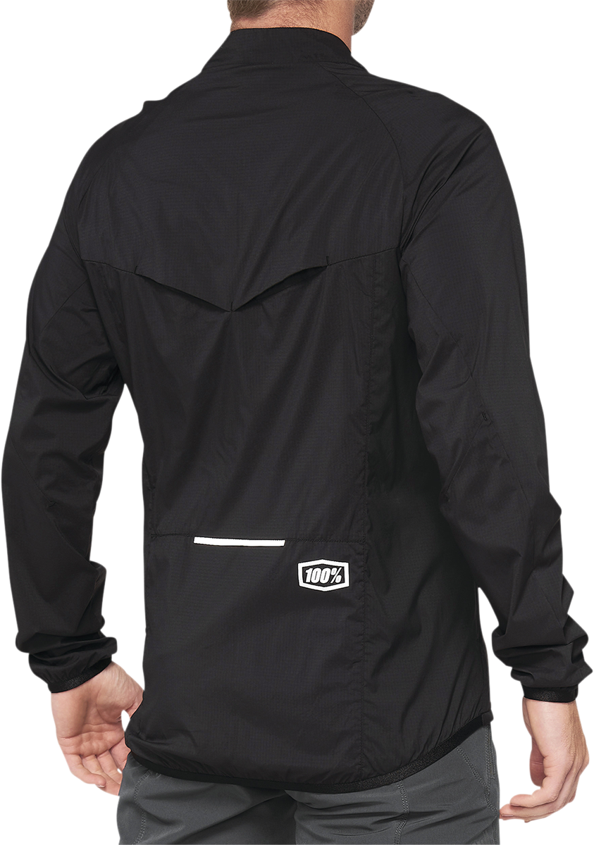 100% Corridor Stretch Windbreaker Jacket for Motorcycle Riding - Black, Size Large (Part No. 40042-00002)