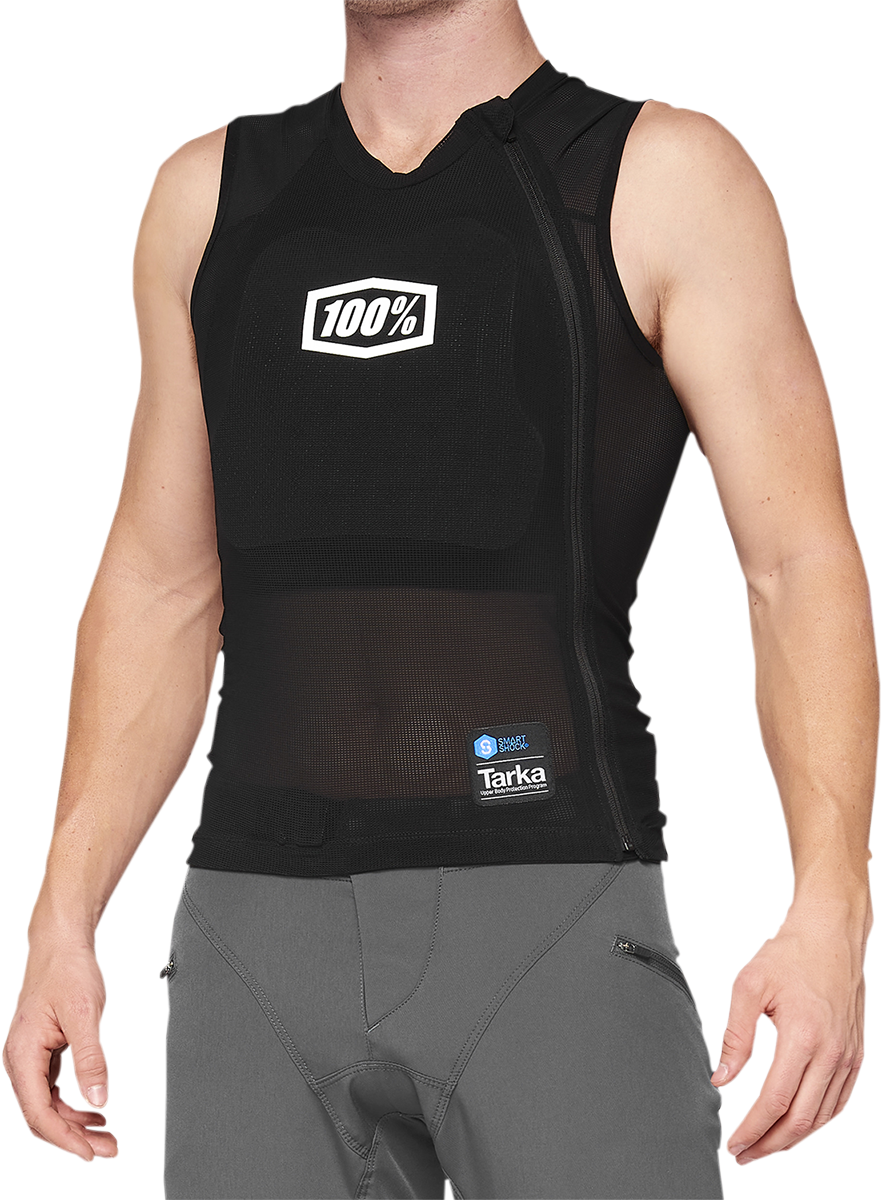 100% Tarka Body Armor Vest Large - Black - Motorcycle Protective Gear with SmartShock® Back and Chest Protection for Street and Off-Road Riders