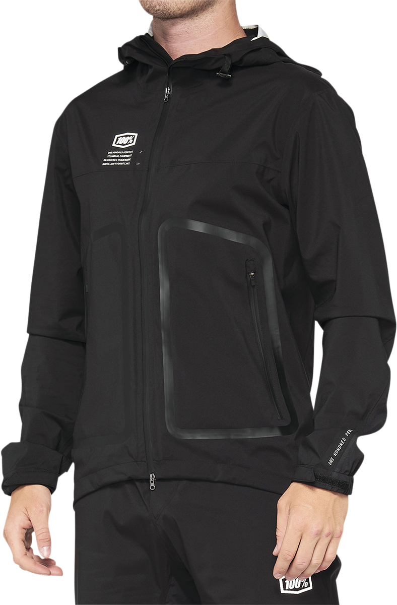 100% Hydromatic Jacket - Black, Small - Lightweight Waterproof Cycling Jacket with Aerodynamic Fit for Men and Women
