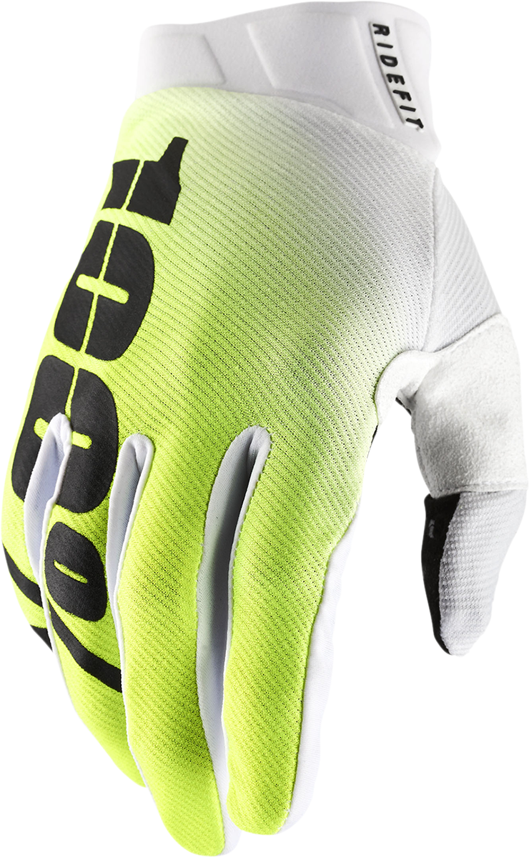100% Ridefit Gloves - Korpo Yellow - Medium | Durable Cycling Gloves with Advanced Features for Road and Mountain Biking
