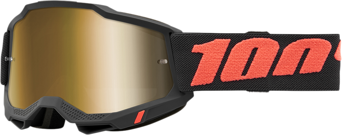 100% Accuri 2 Goggle Borego with True Gold Mirror Lens - Ideal for ATV, Motocross, and Off-Road Riders