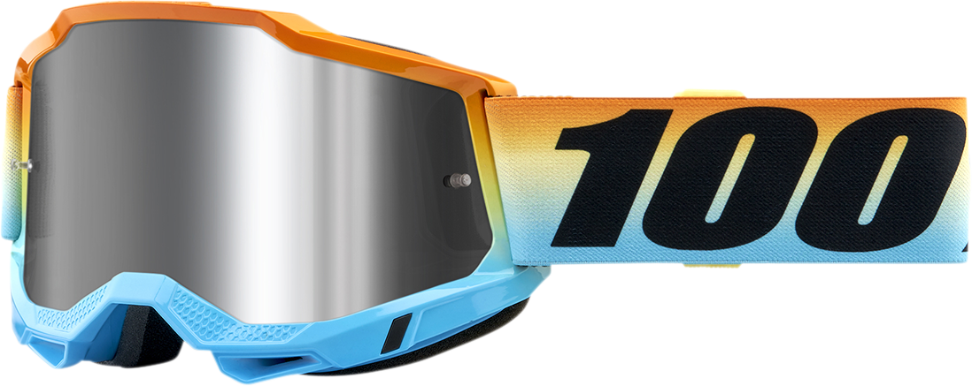 100% Accuri 2 Goggle Sunset with Silver Flash Mirror Lens – Compatible with ATVs, Motocross, and Off-Road Vehicles