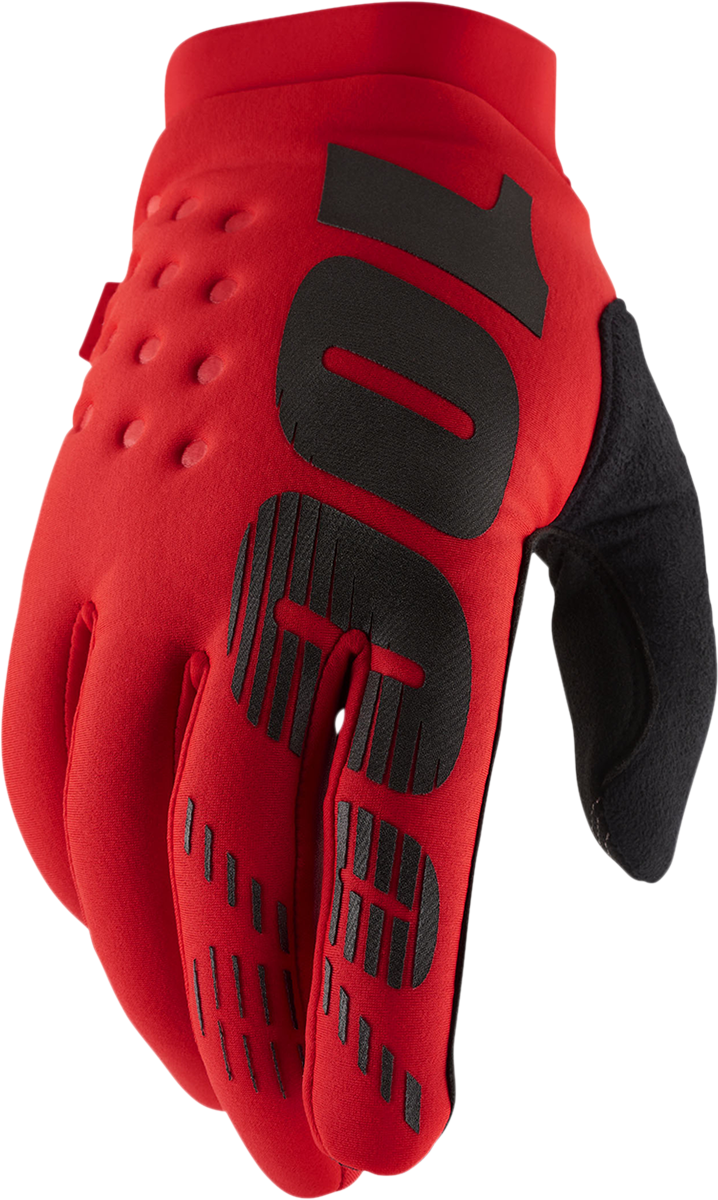 100% Brisker Gloves - Red, Medium - Soft-Shell Hand Protection for Cold Weather, Compatible with Honda CR-V, Ford F-150, Toyota Tacoma
