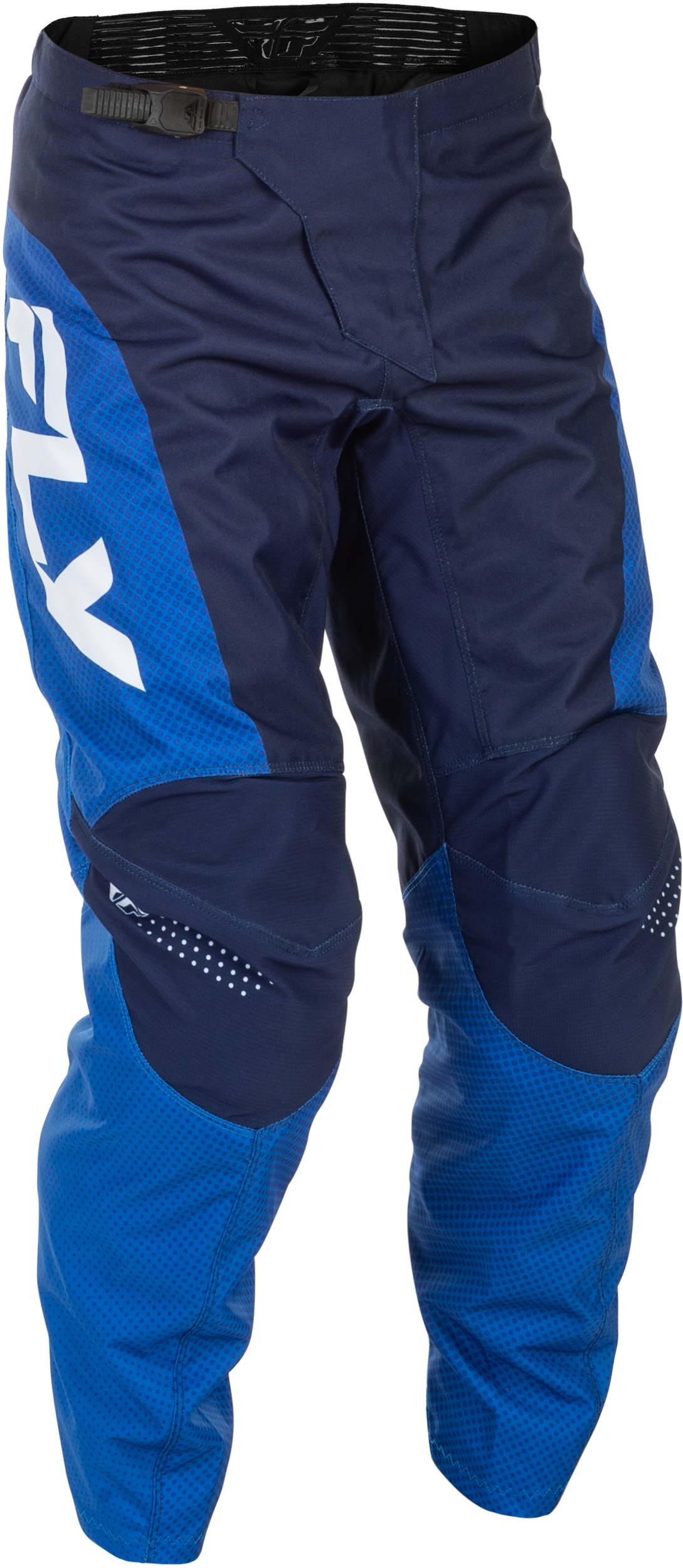 Fly Racing F 16 Pants for Motorcycles - Blue/Dark Blue/White, Size 30, Compatible with Honda, Yamaha, Kawasaki, Suzuki, KTM, and more