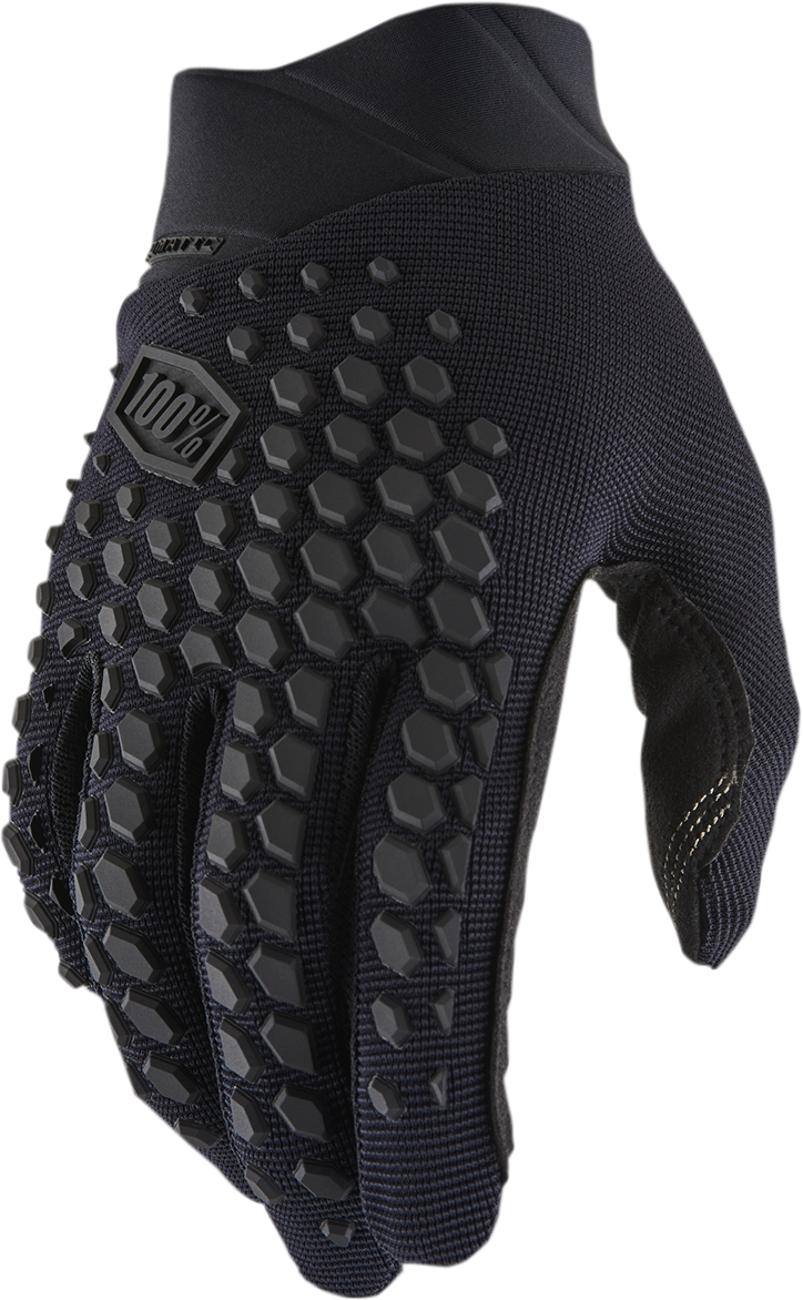 100% Geomatic Gloves - Black/Charcoal, Small | Designed for Motocross and Off-Road Vehicles