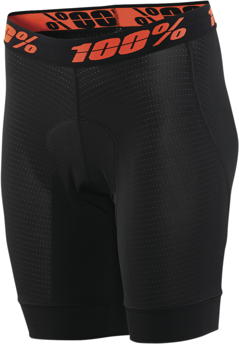 100% Women's Crux Liner Shorts - Black, Part No. 40050-00003, Perfect for Cycling Enthusiasts