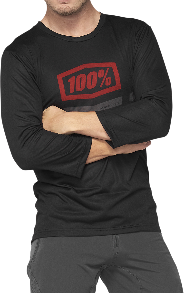 100% Airmatic 3/4 Sleeve Jersey - Black/Red for Mountain Bikes - Part 40018-00007