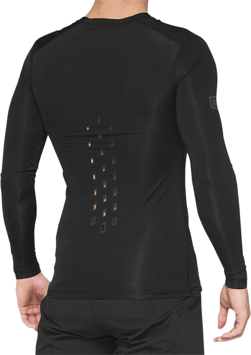 100% R-Core Concept Long-Sleeve Jersey for Mountain Bikes - Black, Small (Part #40004-00000)