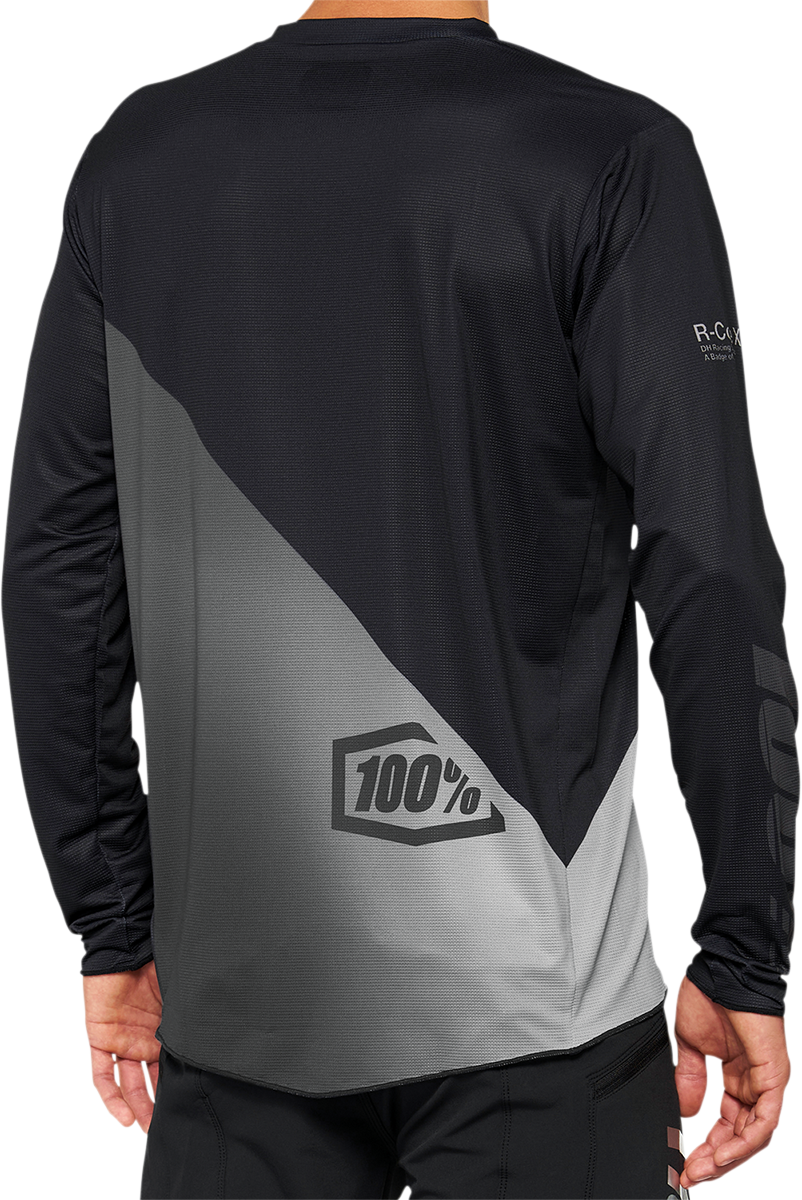 100% R-Core X Long-Sleeve Jersey for Cycling - Black/Gray, Large (Part #40000-00002)