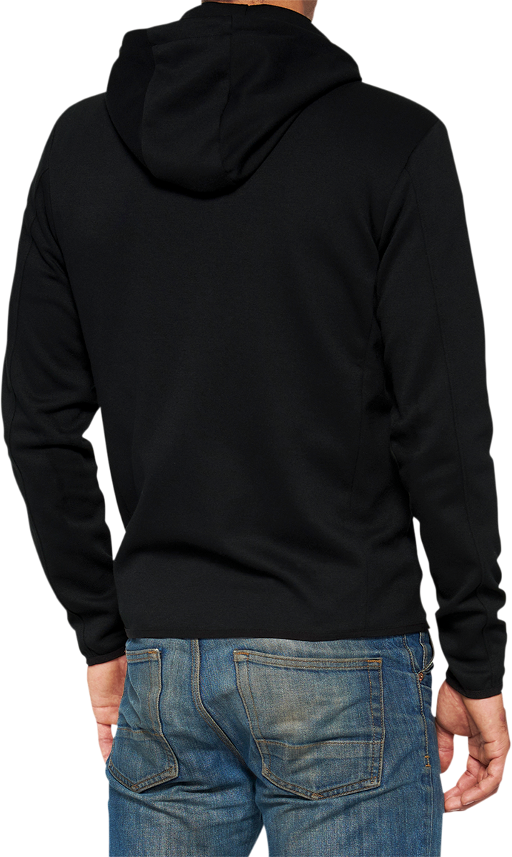 100% Viceroy Tech Zip Hoodie - Black - XL | Athletic Fit with Moisture-Wicking Fleece, Suitable for Mountain and Trail Riding