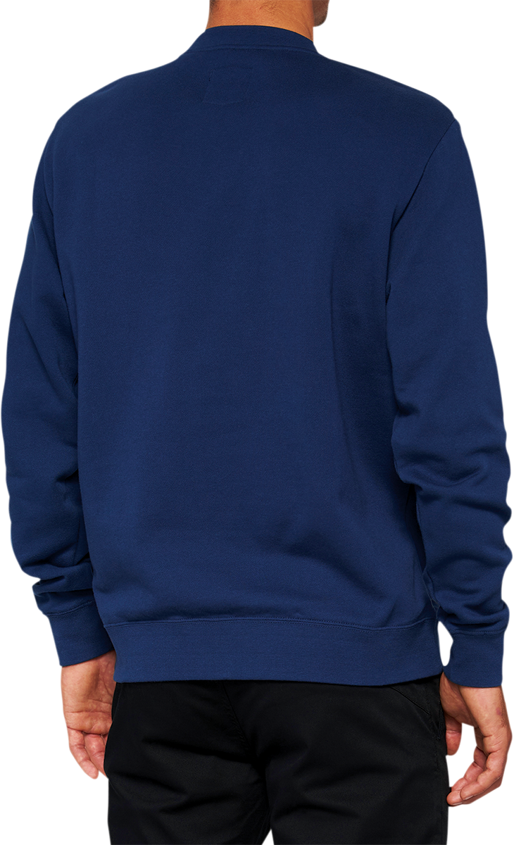 100% Icon Long-Sleeve Fleece Sweatshirt with Logo - Navy, Part #20026-00016, Fits Most Vehicles