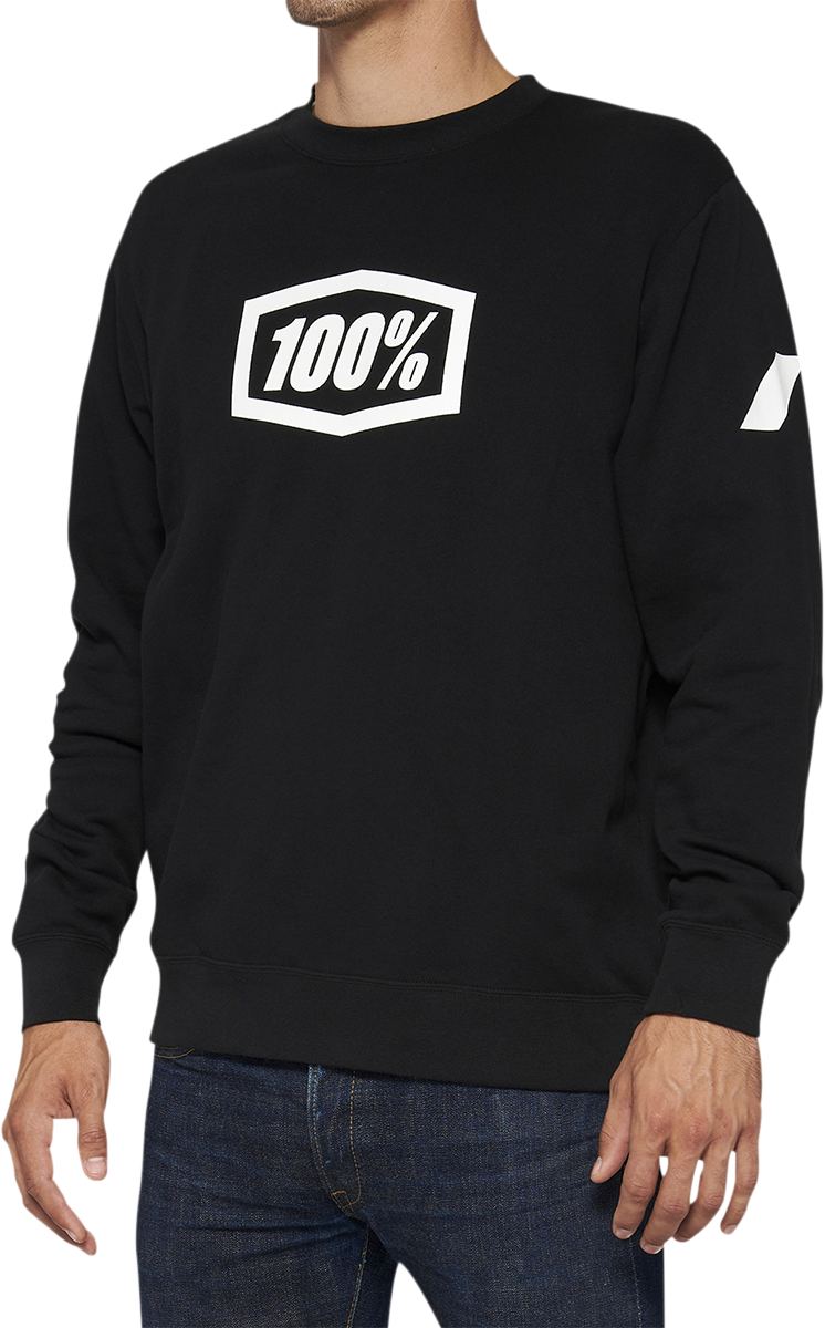 100% Icon Long-Sleeve Fleece Sweatshirt 20026-00004 - Black - 2XL, Comfortable for Street and Casual Wear